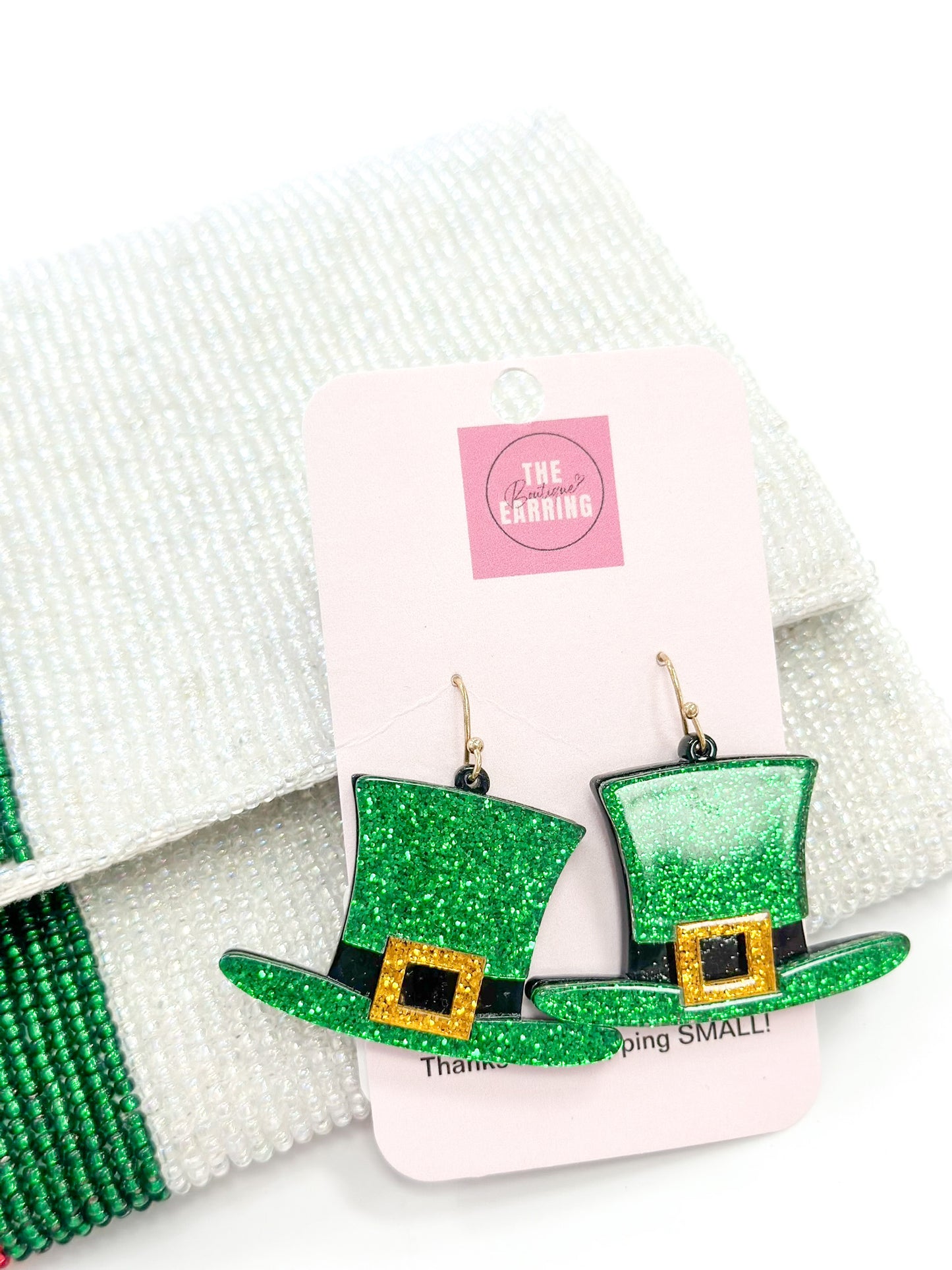 St. Patty Day Resin Hat Earrings